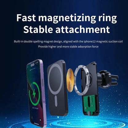 30W Magnetic Wireless Car Charger – MagSafe Fast Charging Mount