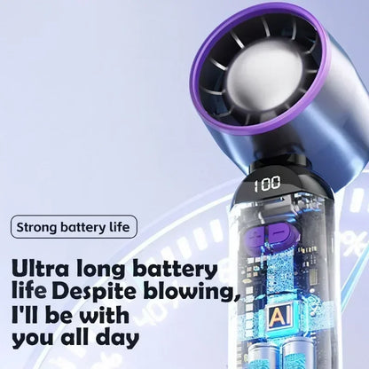 Mini Portable Hand Fan, 100 Wind Speeds,