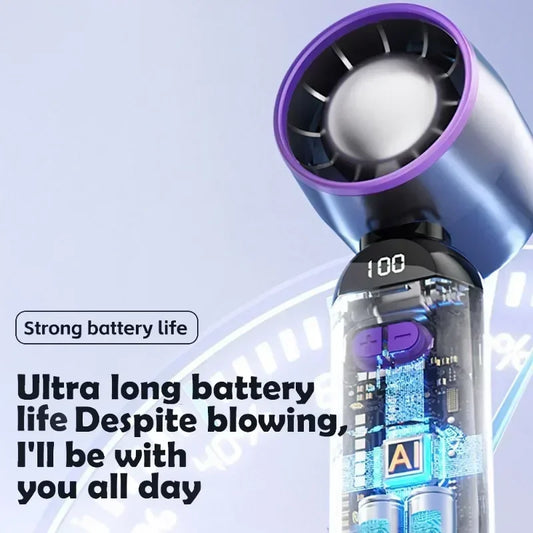 Mini Portable Hand Fan, 100 Wind Speeds,