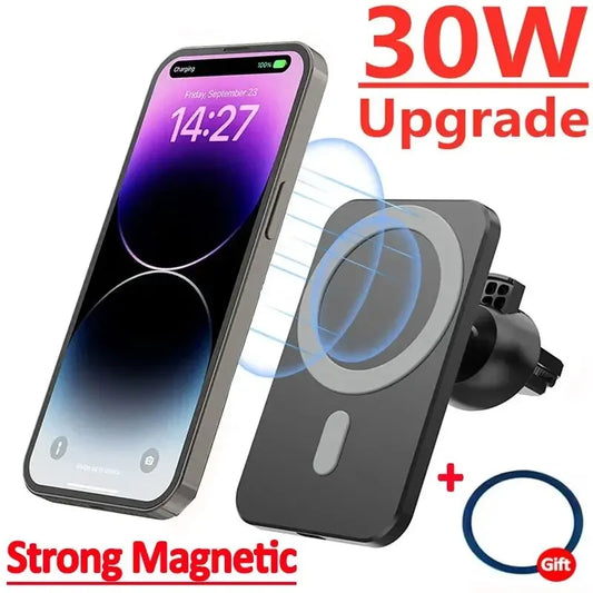 30W Magnetic Wireless Car Charger – MagSafe Fast Charging Mount