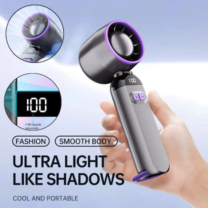 Mini Portable Hand Fan, 100 Wind Speeds,