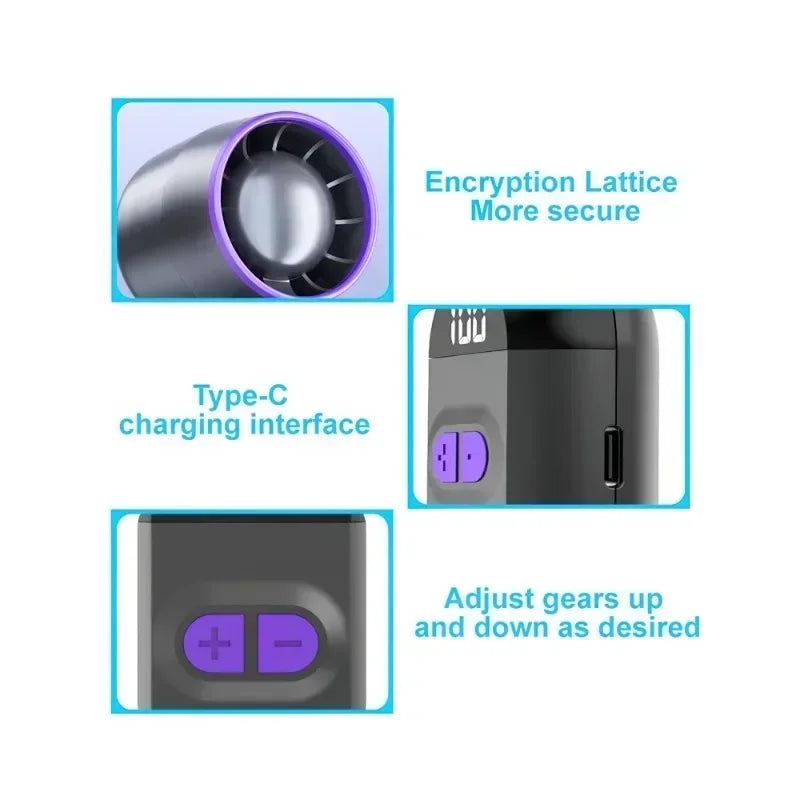 Mini Portable Hand Fan, 100 Wind Speeds,