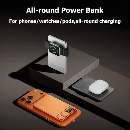 Ultra Slim 10000mAh Magnetic Power Bank for iPhone & Apple Watch